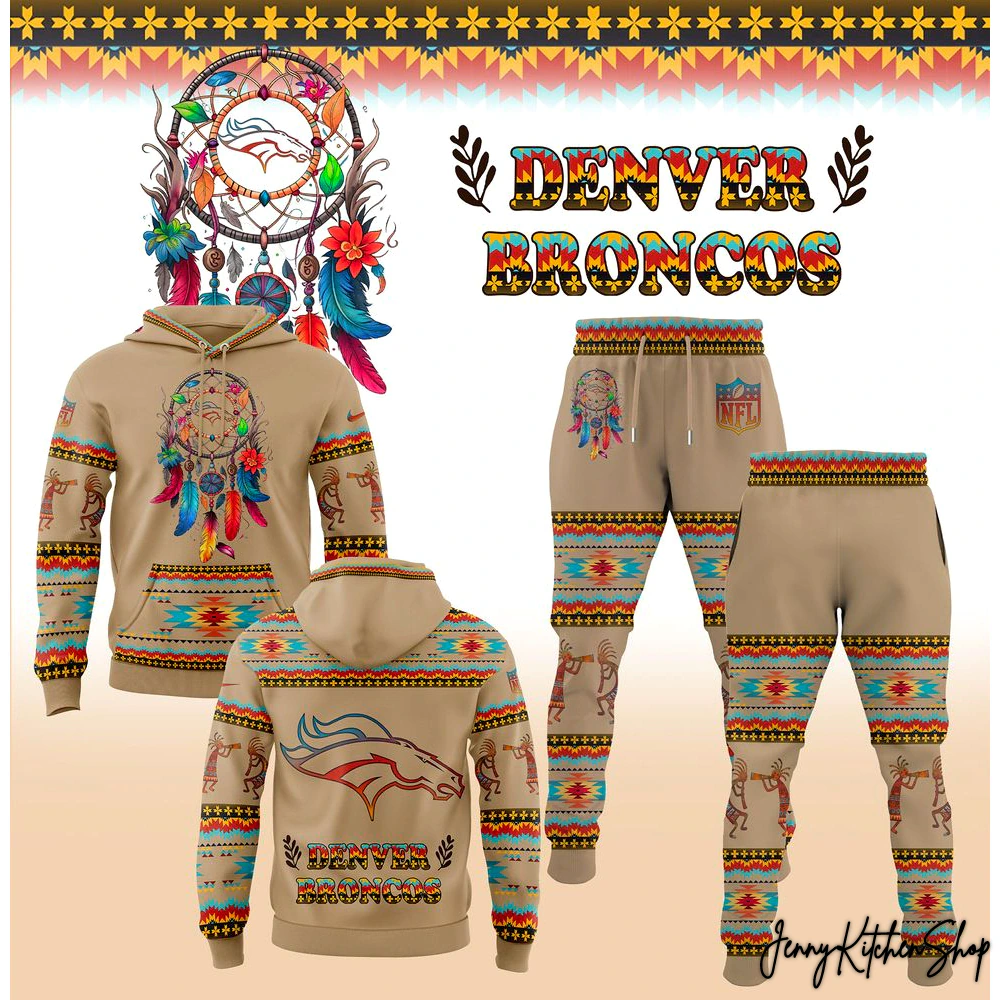 Denver Broncos Native American Heritage Month 2025 Beige Hoodie