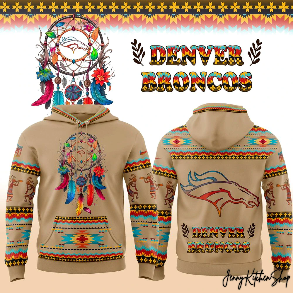 Denver Broncos Native American Heritage Month 2025 Beige Hoodie
