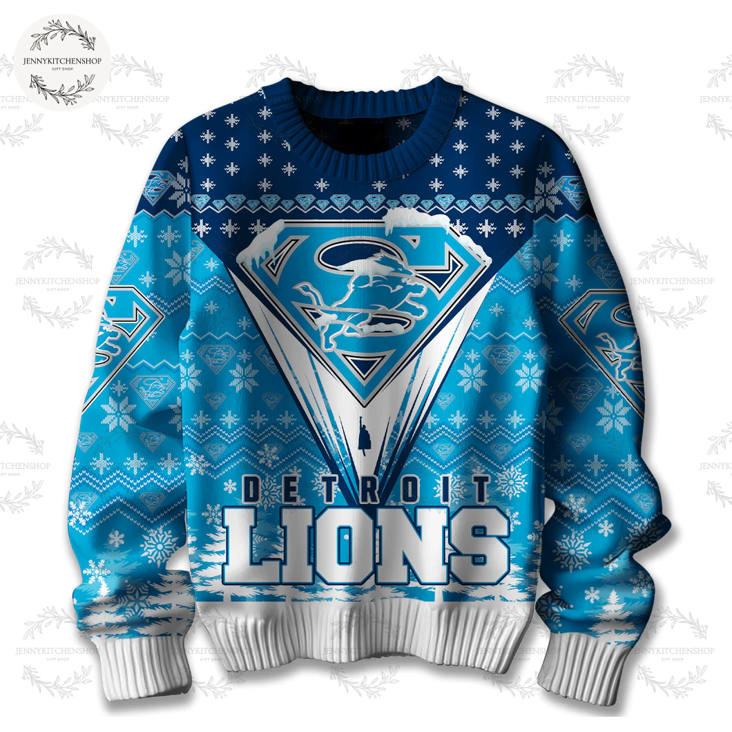 Detroit Lions 2025 Merry Super Christmas Sweater