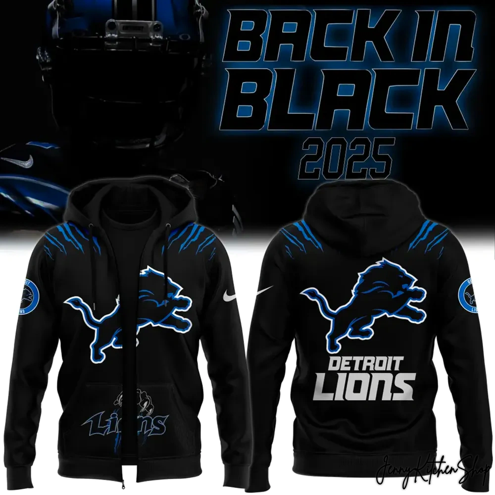 Detroit Lions Back In Black 2025 Limited Hoodie