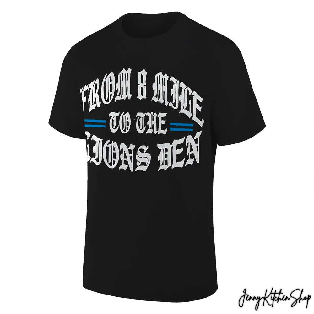 Detroit Lions x Eminem Thanksgiving Halftime Show 2025 Black Tee