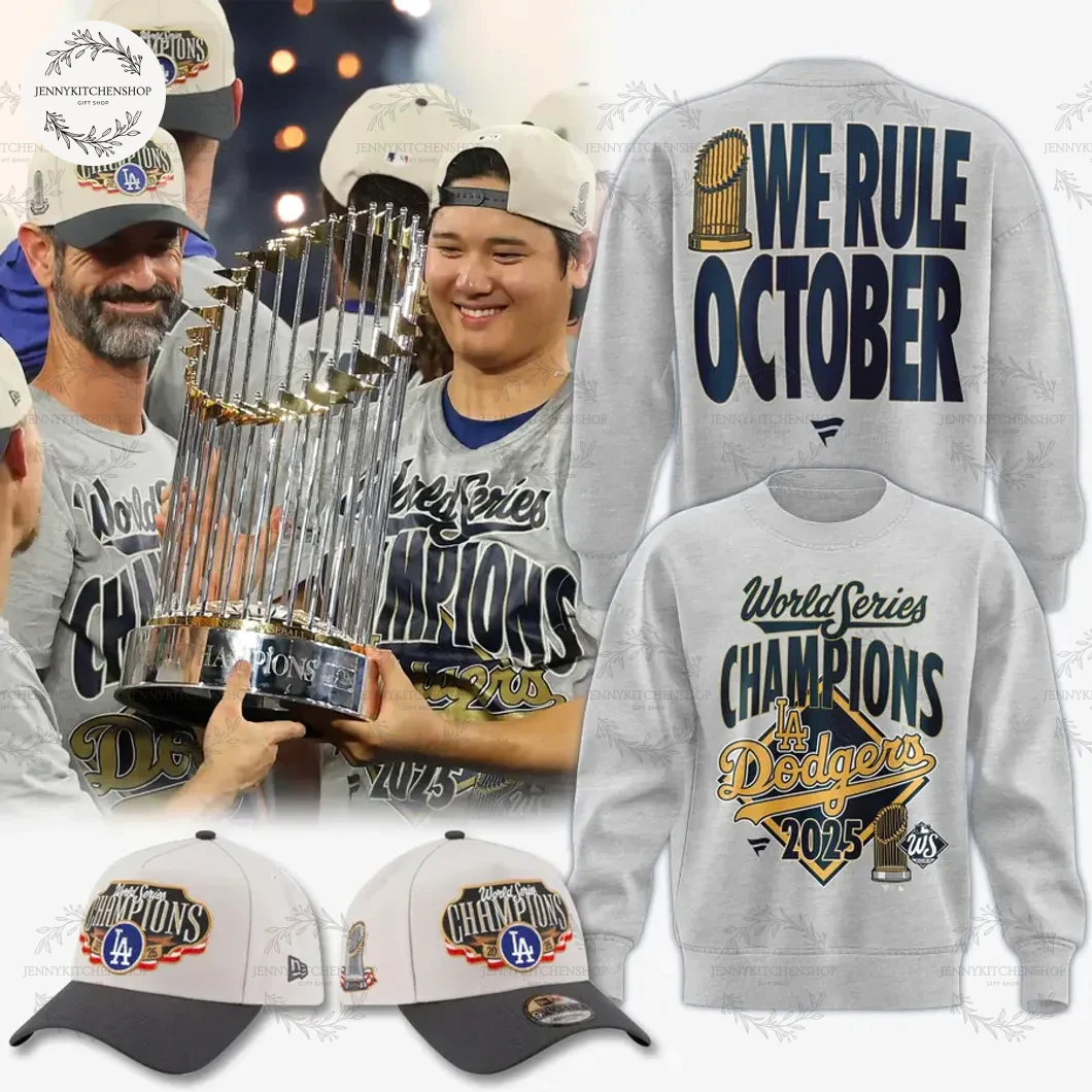 Dodgers 2025 World Series Champions Limited Gray Zip Hoodie
