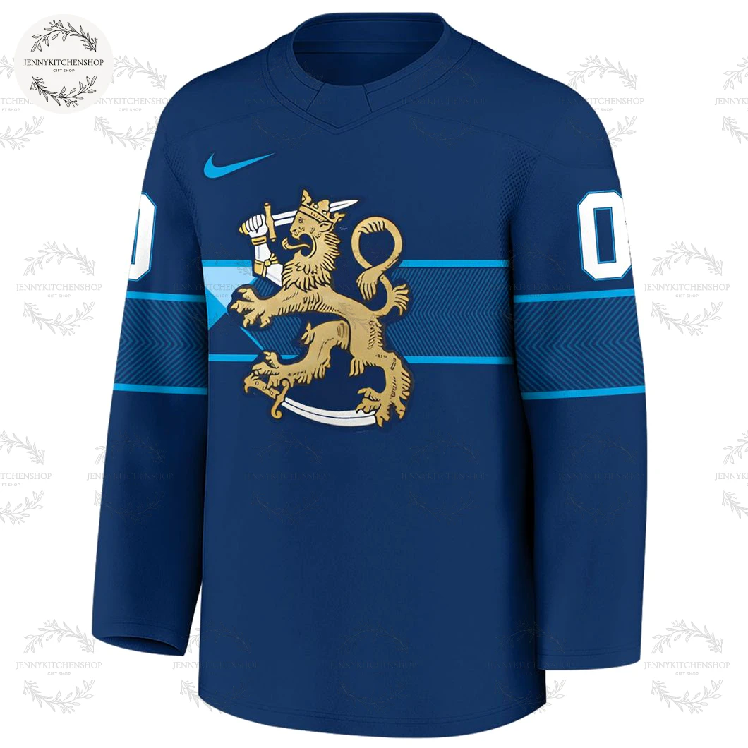 Finnish National 2026 Olympic Navy Custom Hockey Jersey