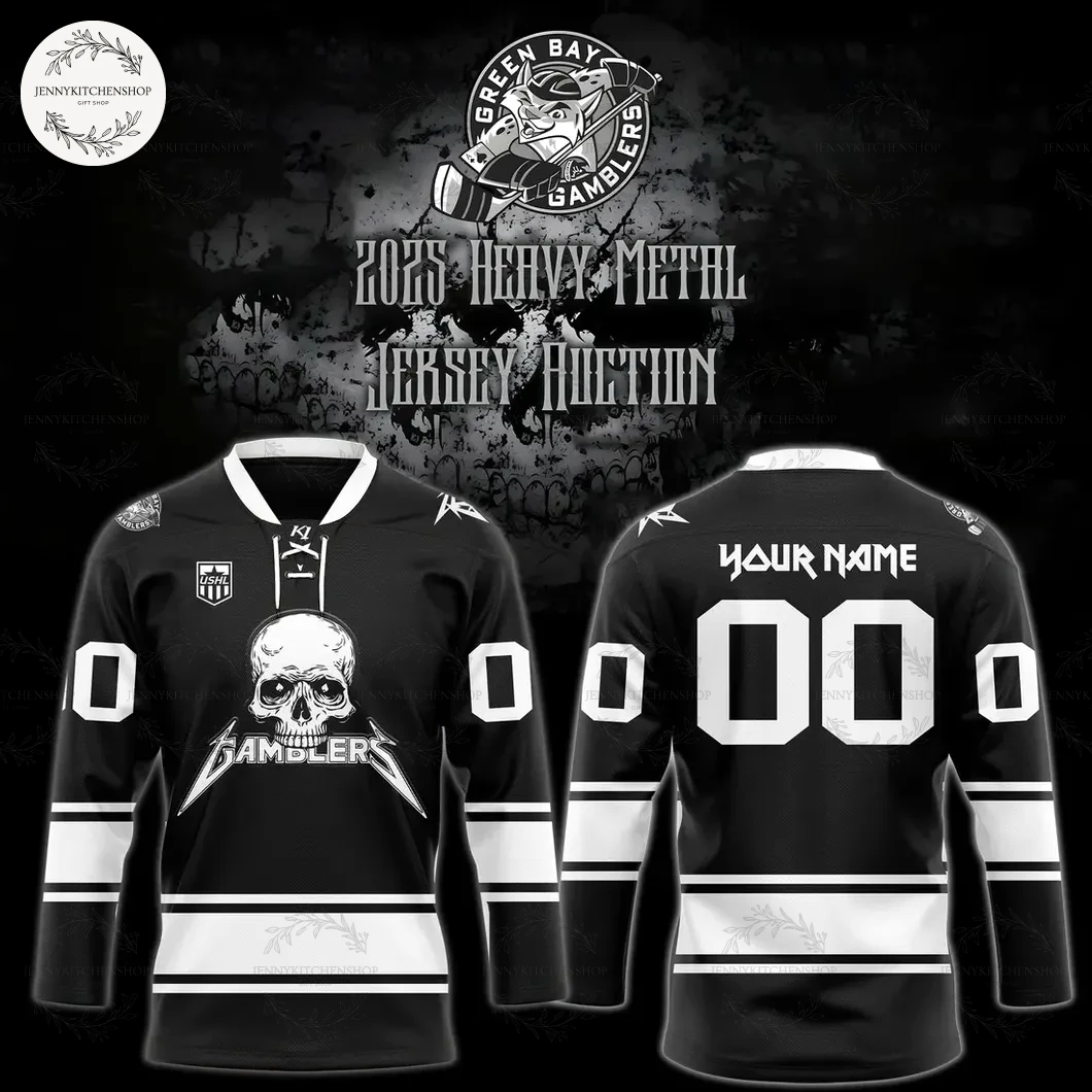 Green Bay Gamblers Heavy Metal Night 2025 Hockey Jersey
