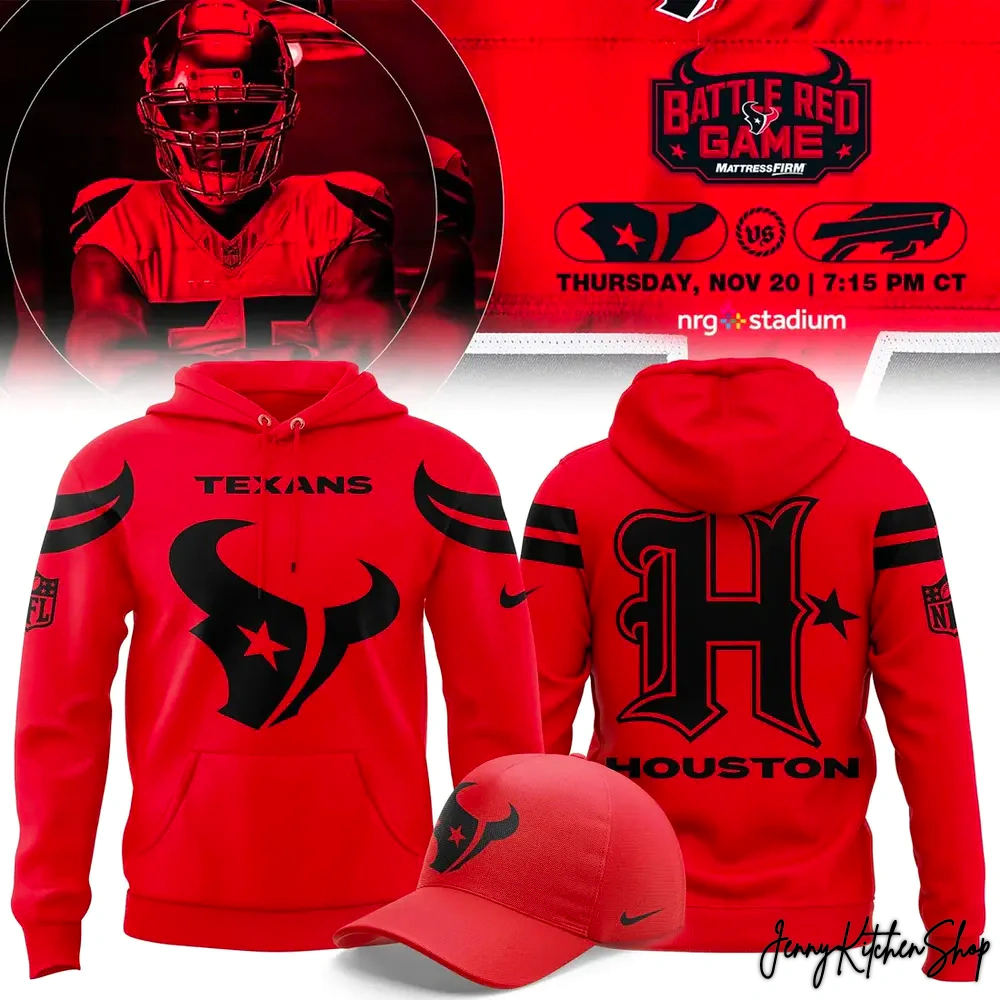 Houston Texans Battle Red Game Limited Red Hoodie 2025