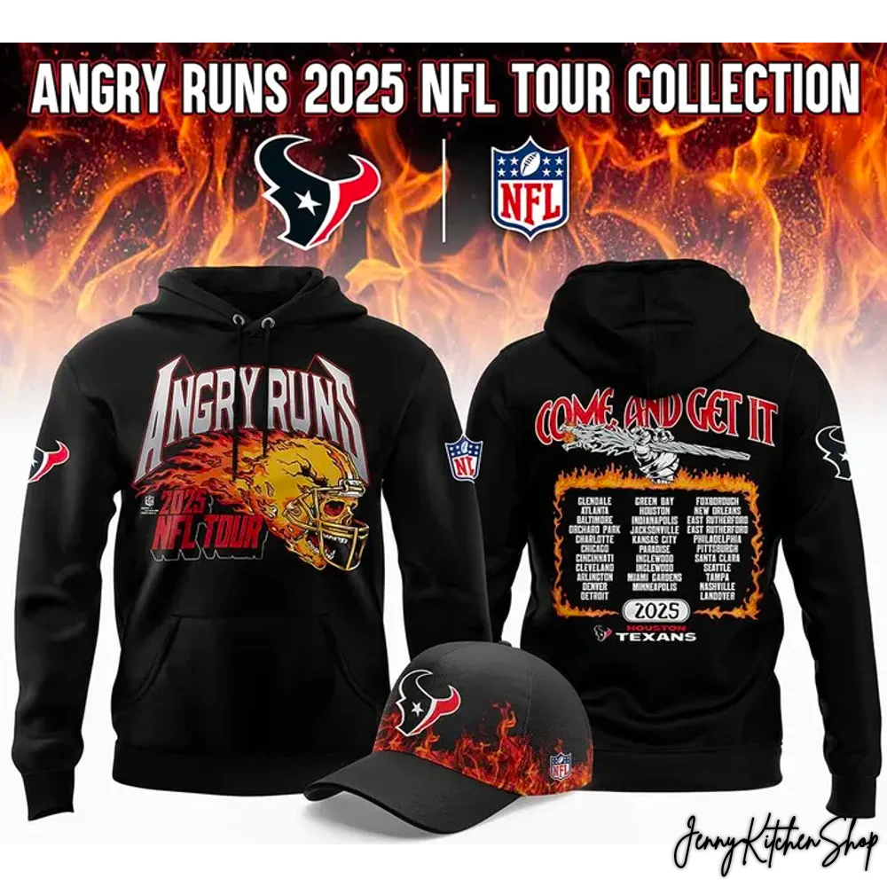 Houston Texans x Angry Runs 2025 Tour Hoodie