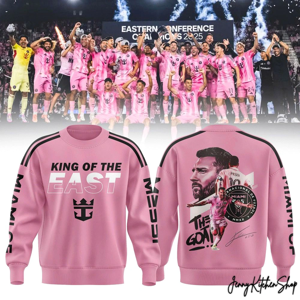 Inter Miami x Messi 2025 Eastern Conference Champions Pink Hoodie