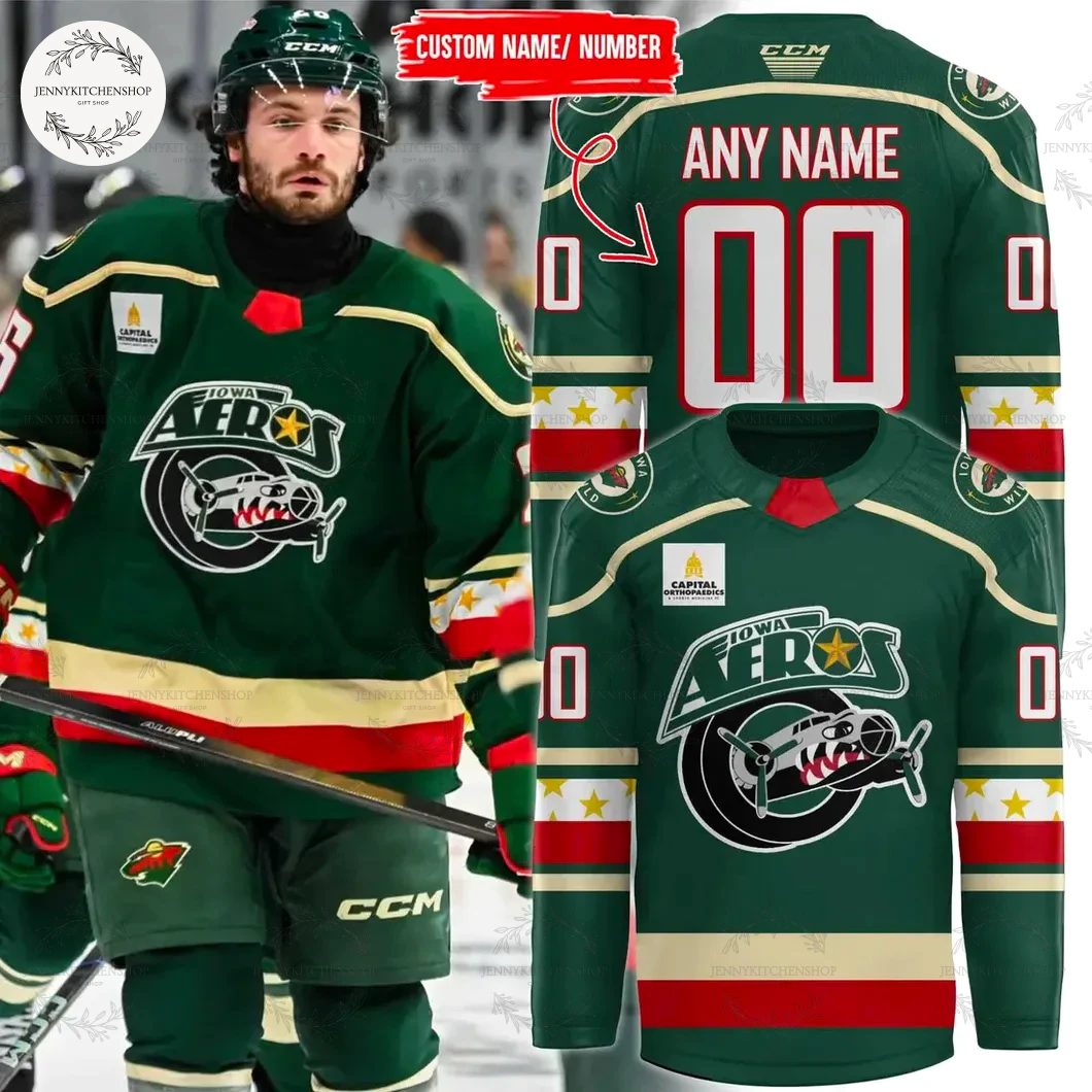 Iowa Aeros 2025 Run It Back Retro Veterans Night Hockey Jersey