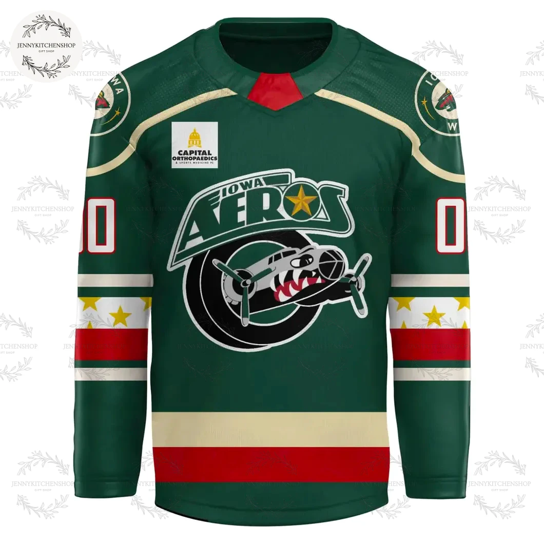 Iowa Aeros 2025 Run It Back Retro Veterans Night Hockey Jersey