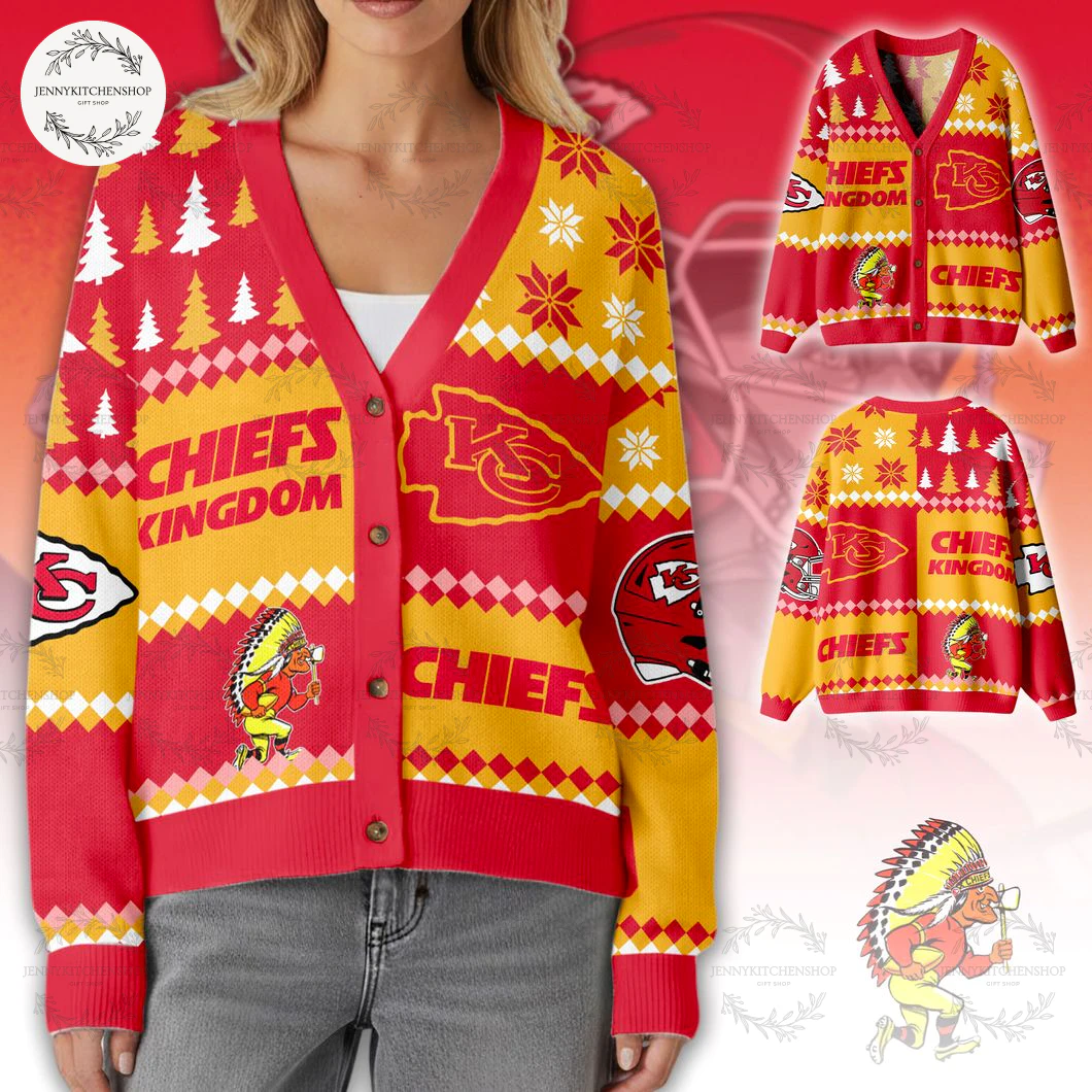 Kansas City Chiefs Kingdom New Knitted Cardigan Sweater