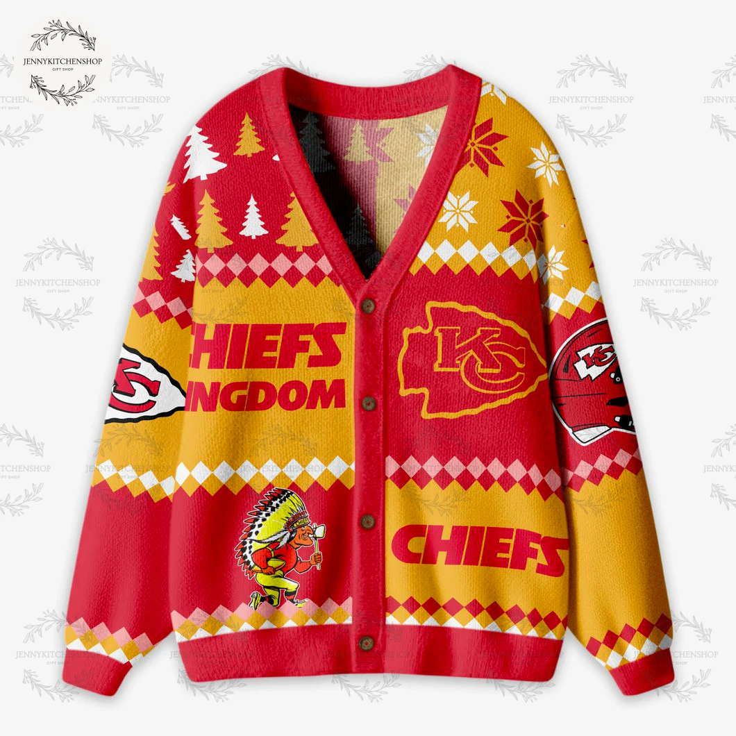 Kansas City Chiefs Kingdom New Knitted Cardigan Sweater