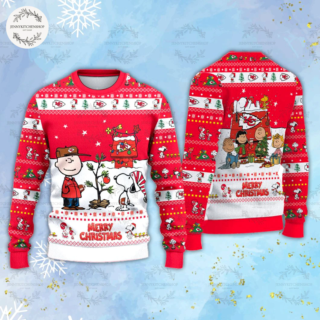 Kansas City Chiefs x Peanuts Merry Christmas Ugly Sweater