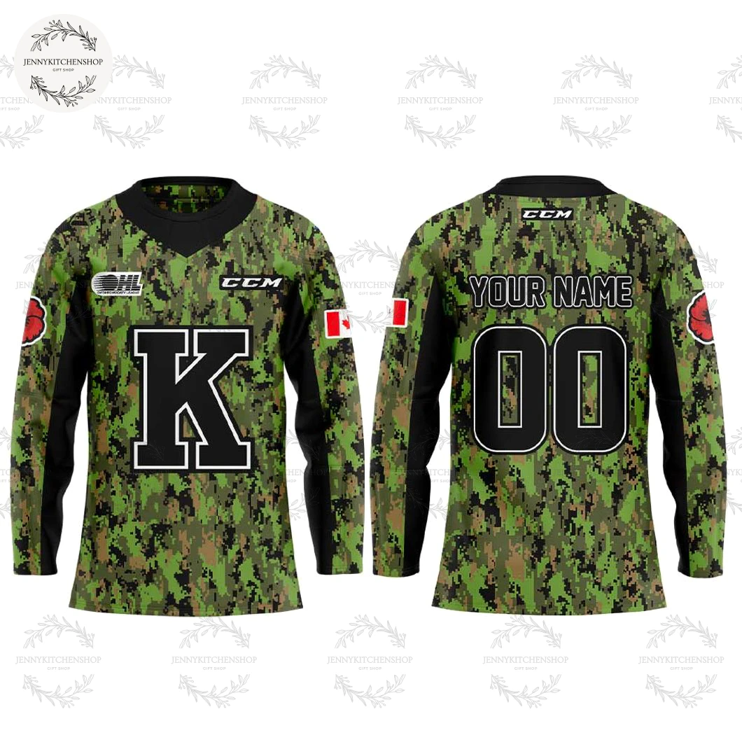 Kingston Frontenacs Special Canadian Last We Forces Uniforms 2025 Hockey Jersey