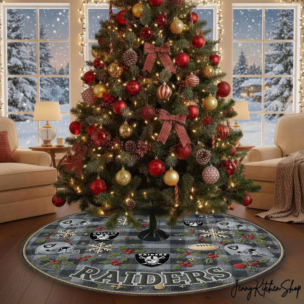 Las Vegas Raiders Christmas Tree Skirt