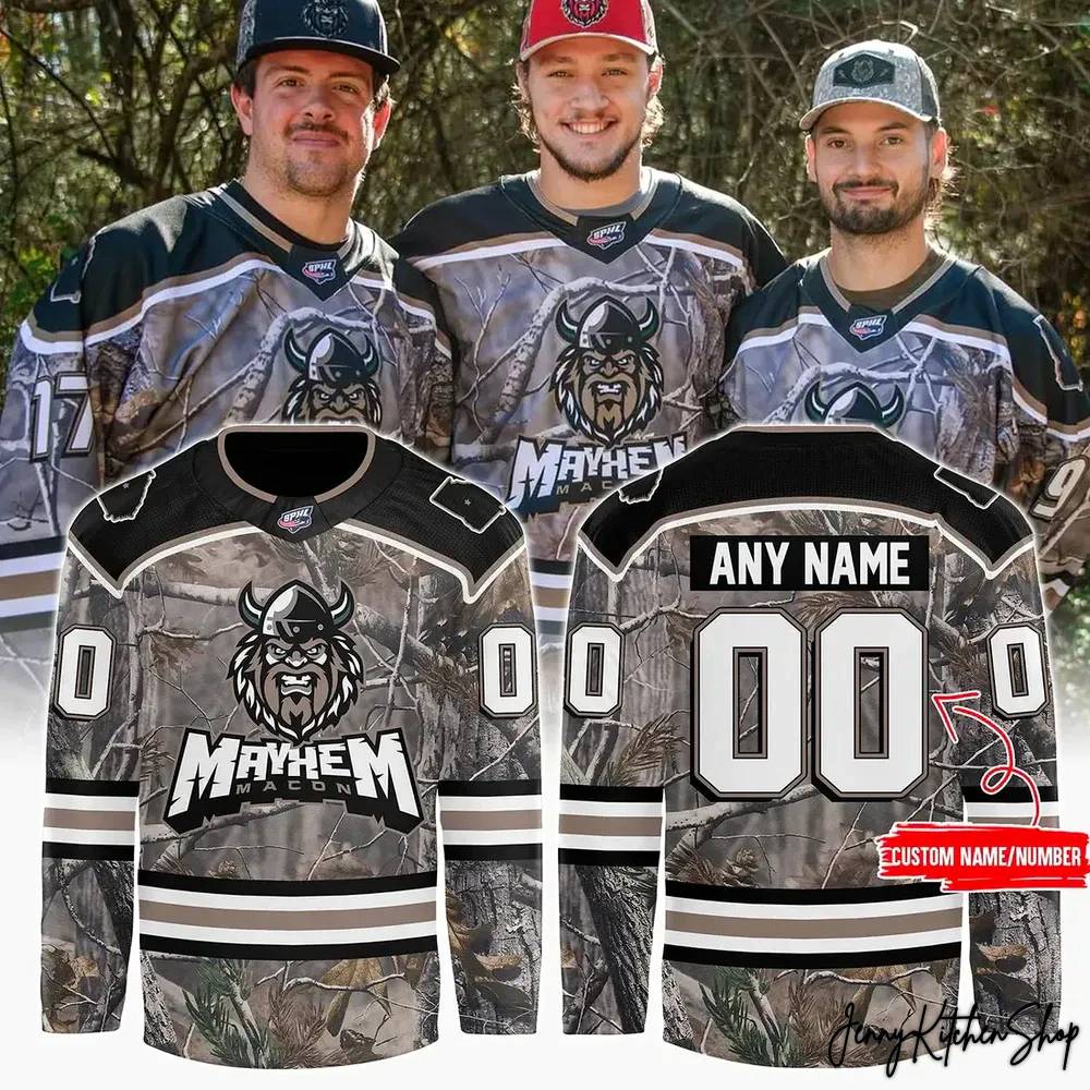 Macon Mayhem Camo Night 2025 Hockey Jersey