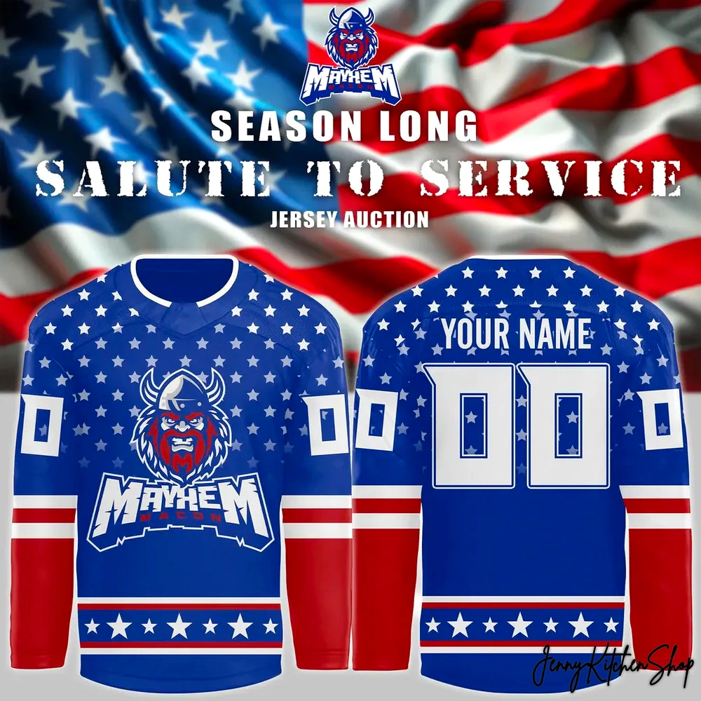 Macon Mayhem Military Night Hockey Jersey 2025