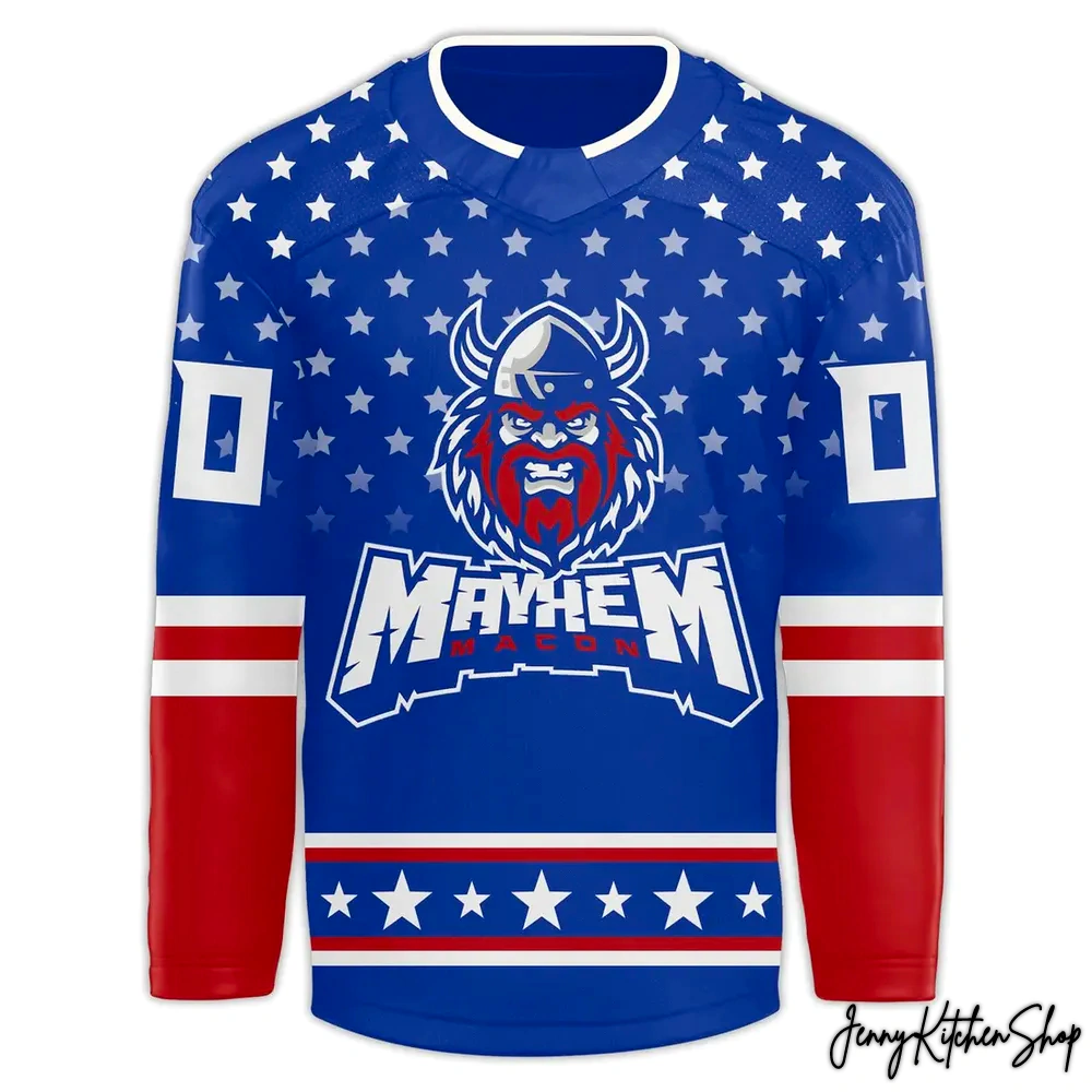 Macon Mayhem Military Night Hockey Jersey 2025