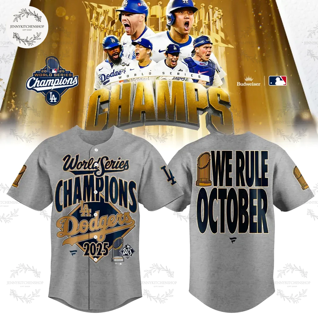 Men's Los Angeles Dodgers Fanatics Steel 2025 World Series Champions Limited Jersey