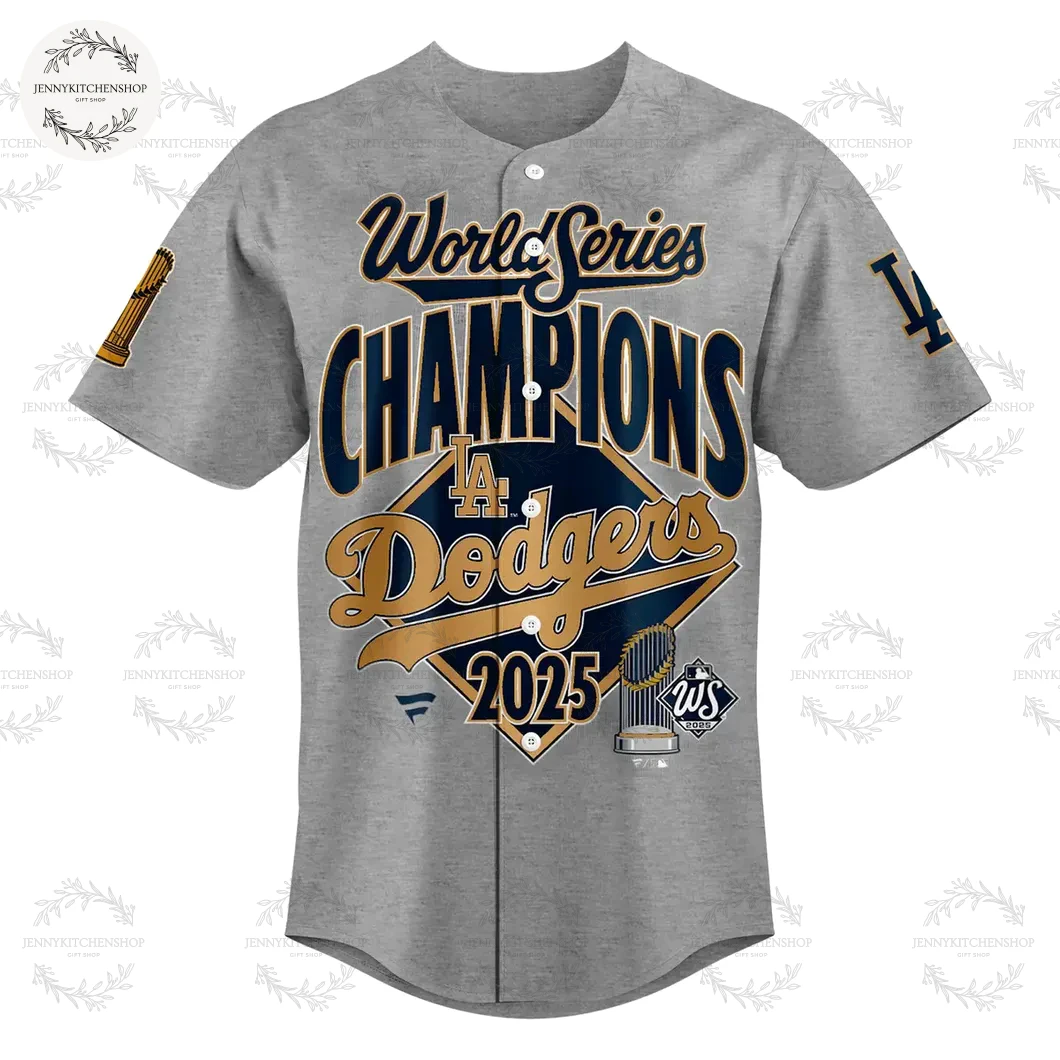 Men's Los Angeles Dodgers Fanatics Steel 2025 World Series Champions Limited Jersey