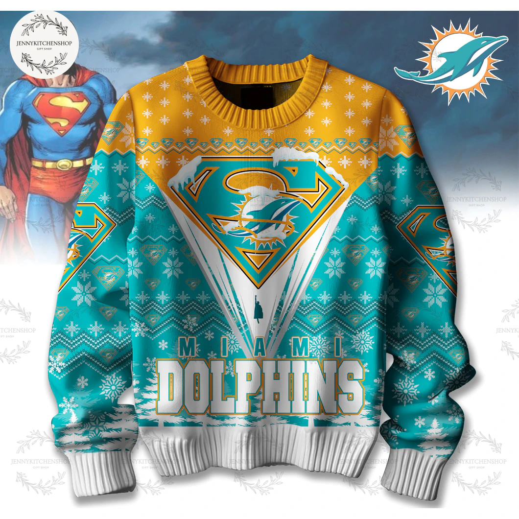 Miami Dolphins 2025 Merry Super Christmas Sweater