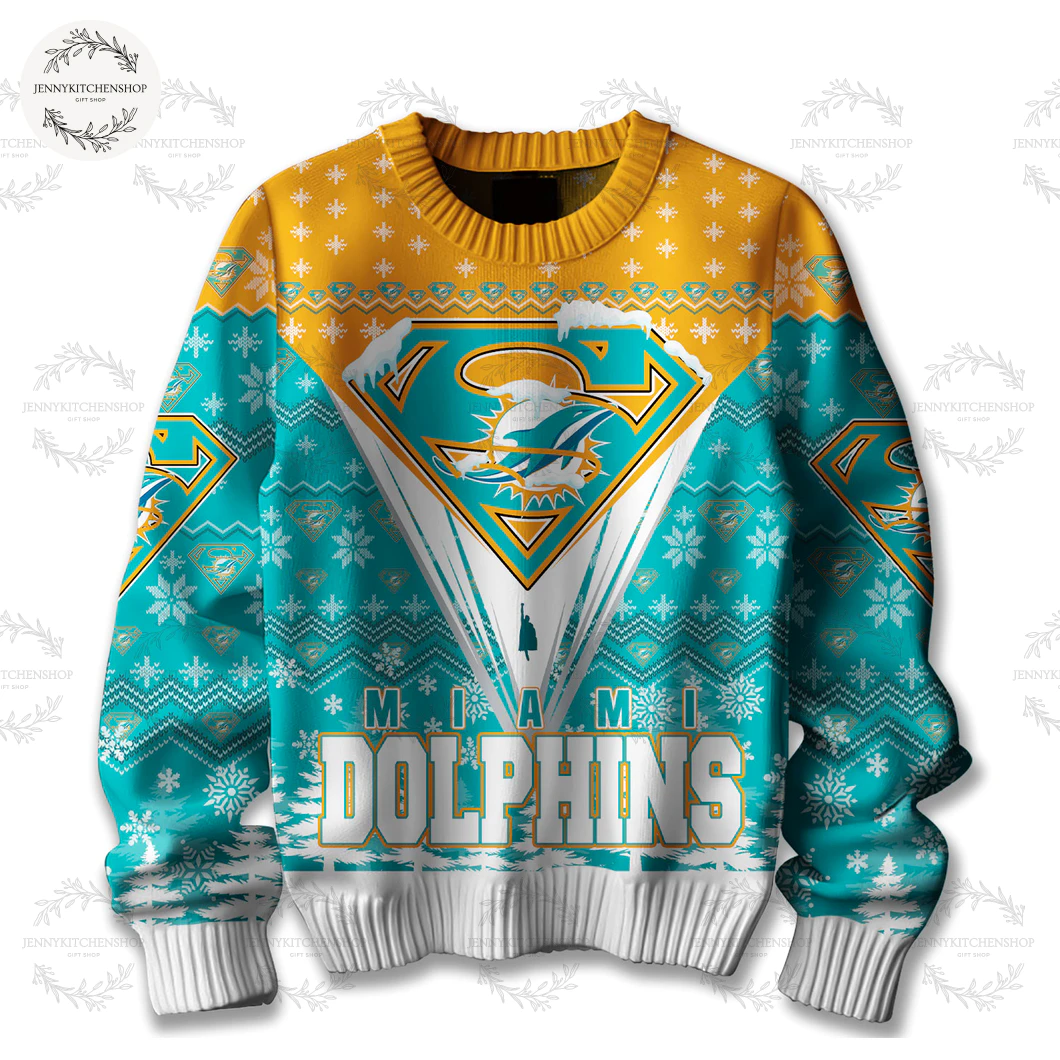 Miami Dolphins 2025 Merry Super Christmas Sweater