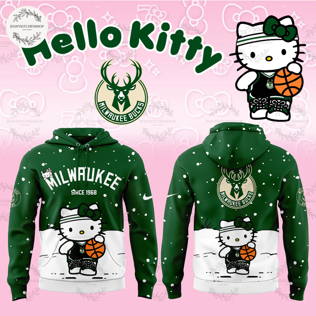 Milwaukee Bucks x Hello Kitty 2025 Since 1968 Hoodie Cap