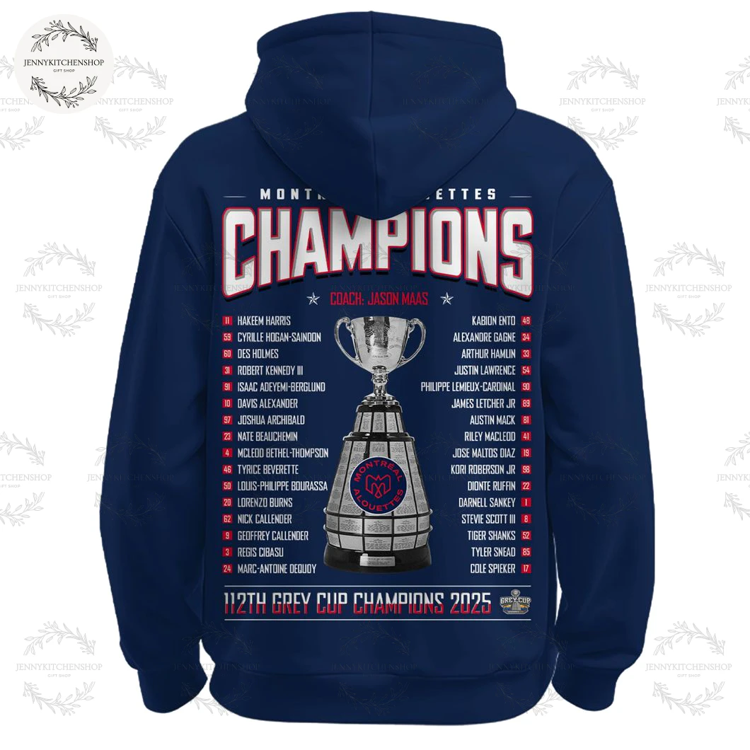 Montreal Alouettes Grey Cup Champions 2025 Limited Hoodie