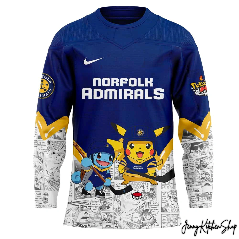 Norfolk Admirals x Pokémon 2025 Hockey Jersey