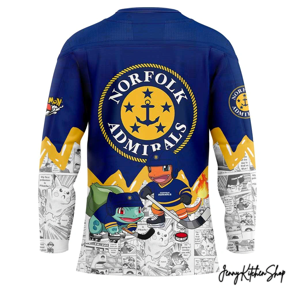 Norfolk Admirals x Pokémon 2025 Hockey Jersey