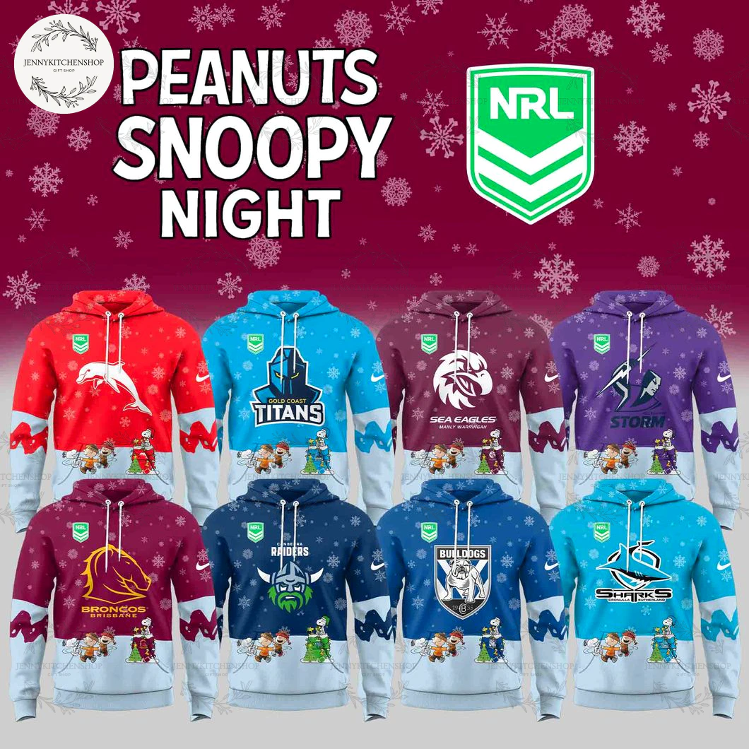 NRL Teams x Peanuts Snoopy Christmas Night 2025 Limited Hoodie