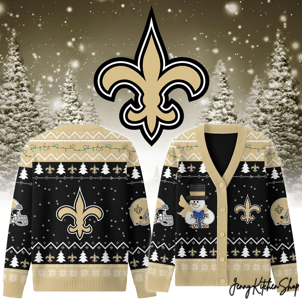 Orleans Saints Christmas Cozy Cardigan Sweater