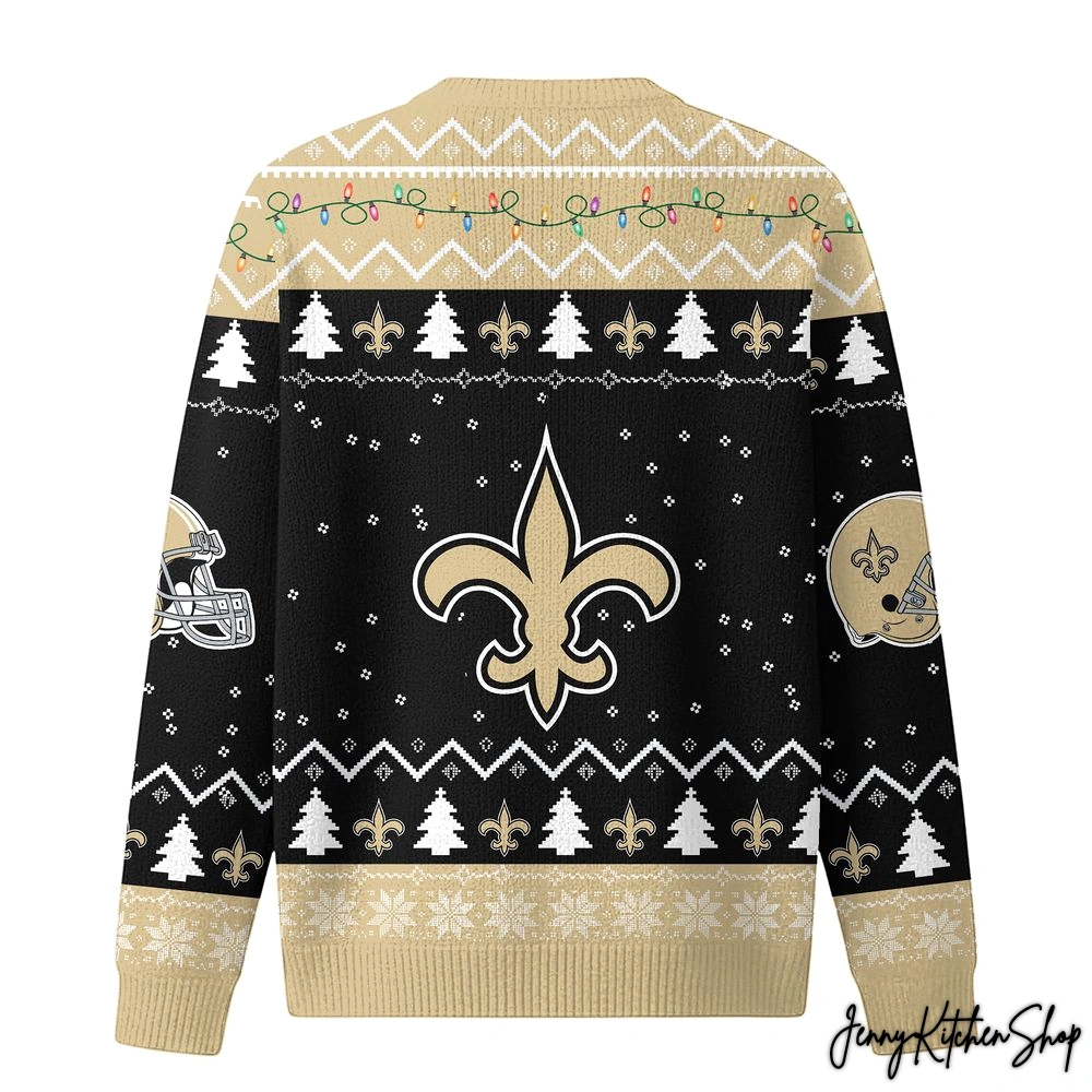 Orleans Saints Christmas Cozy Cardigan Sweater