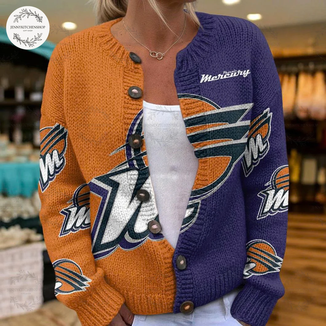 Phoenix Mercury Fan Girls New Knitted Cardigan Sweater