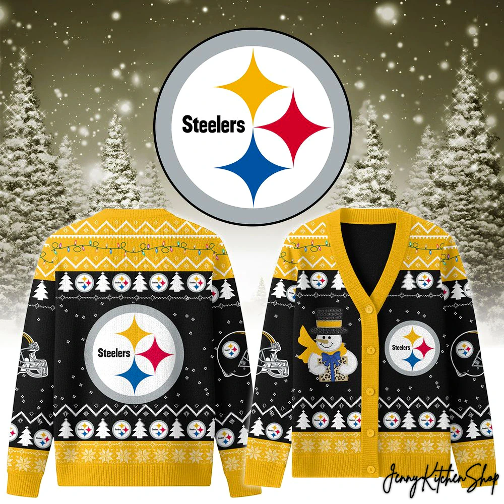 Pittsburgh Steelers Christmas Cozy Cardigan Sweater