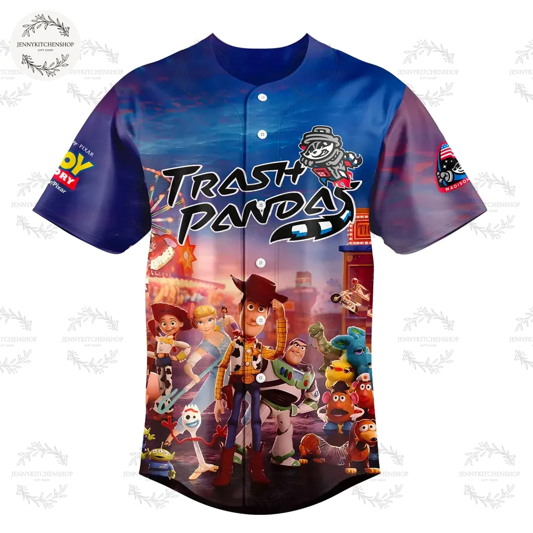 Rocket City Trash Panda 2025 Toy Story Baseball Jersey