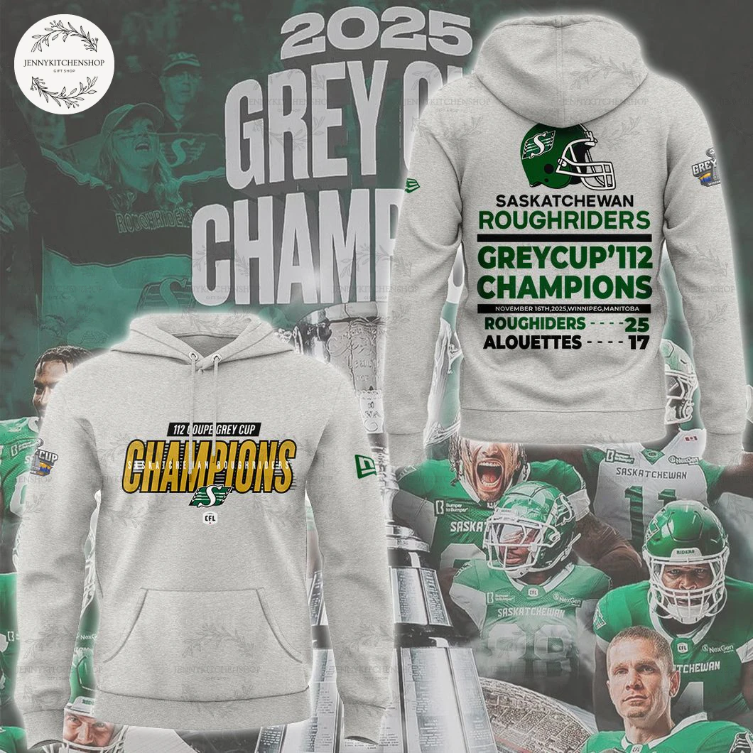 Saskatchewan Roughriders 2025 Grey Cup 112th Champions Special T-Shirt