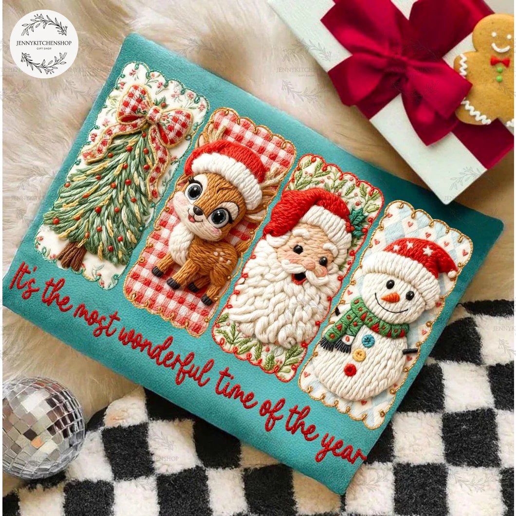 Snowman Plaid Realistic Yarn Beautiful Christmas T-Shirt, Sweatshirt