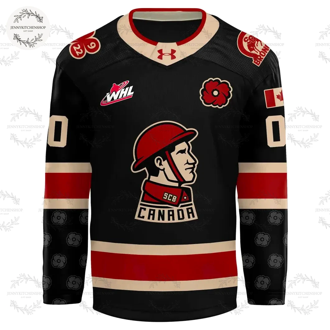 Swift Current Broncos 2025 Remembrance Day Hockey Jersey