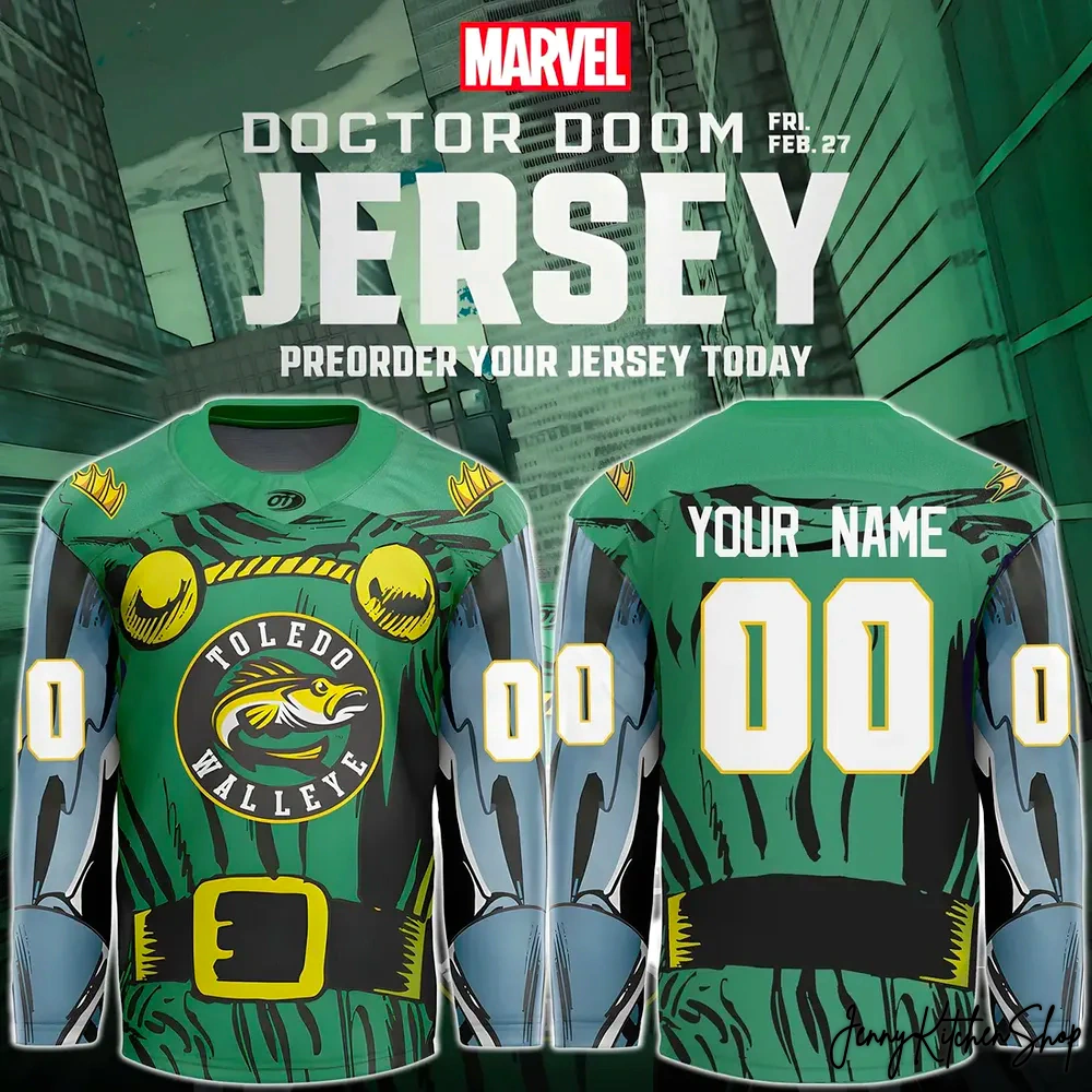 Toledo Walleye 2025 Marvel Doctor Doom Limited Hockey Jersey