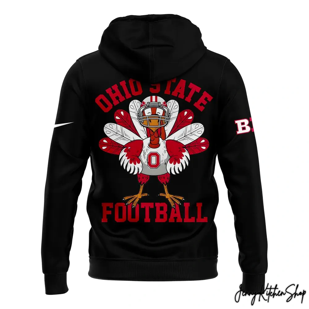 Turkey and Touchdowns Ohio State Football 2025 Happy Thanksgiving Hoodie