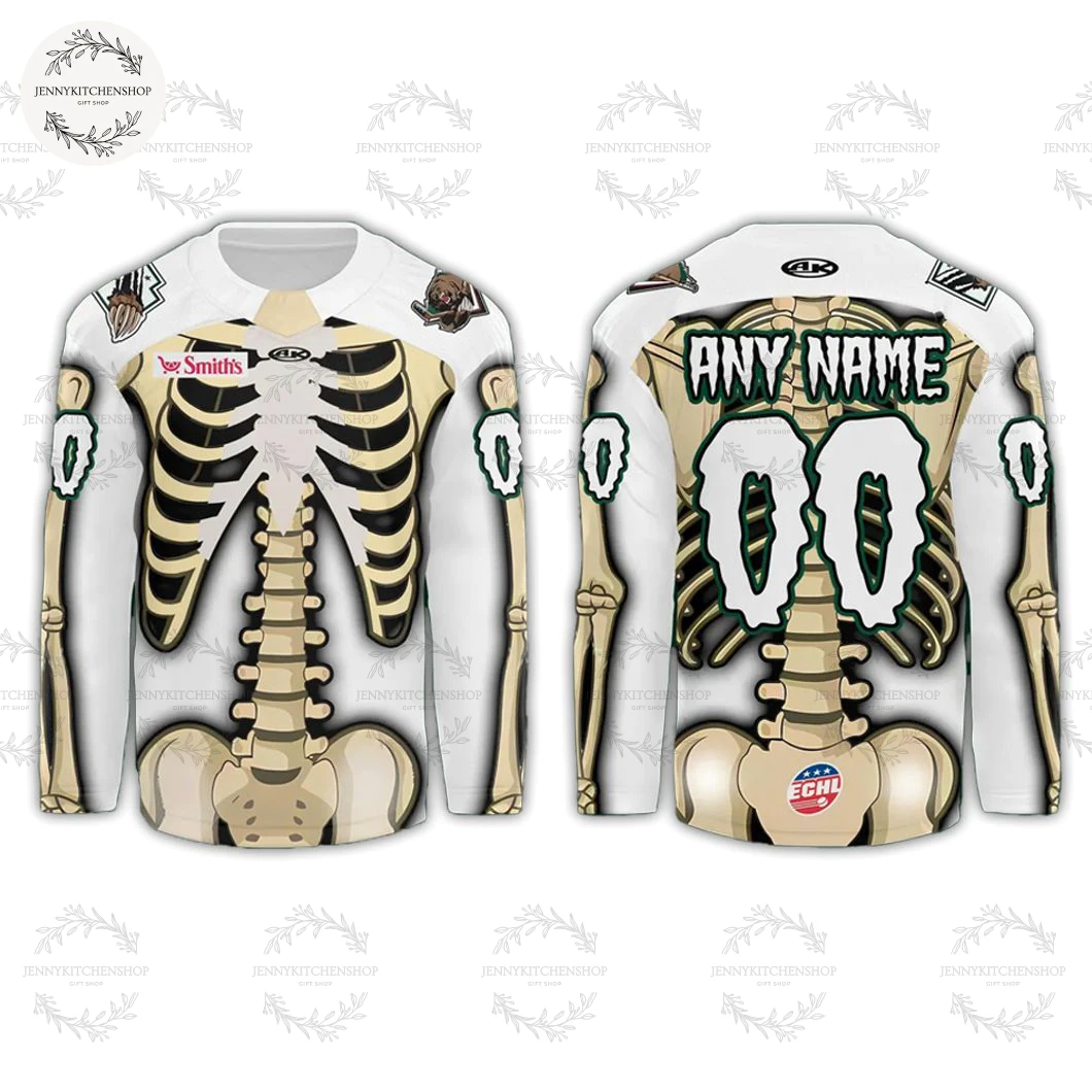 Utah Grizzlies Skeleton Jersey 2025 Limited Hockey Jersey