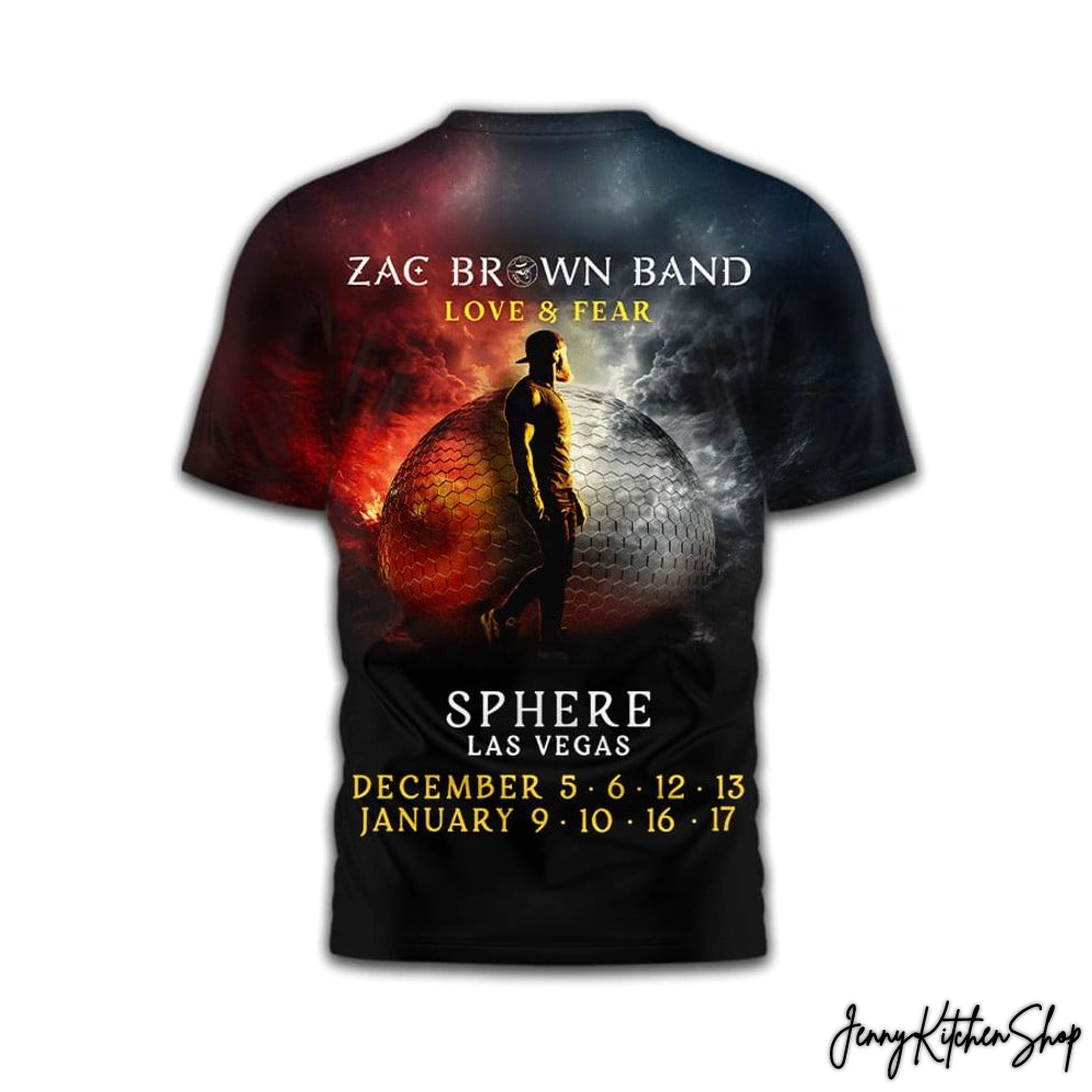 Zac Brown Love Fear 2025 Las Vegas T-Shirt
