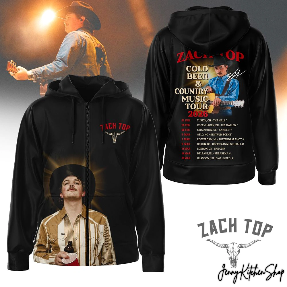 Zach Top Cold Beer And Country Music Tour 2026 Black Shirt