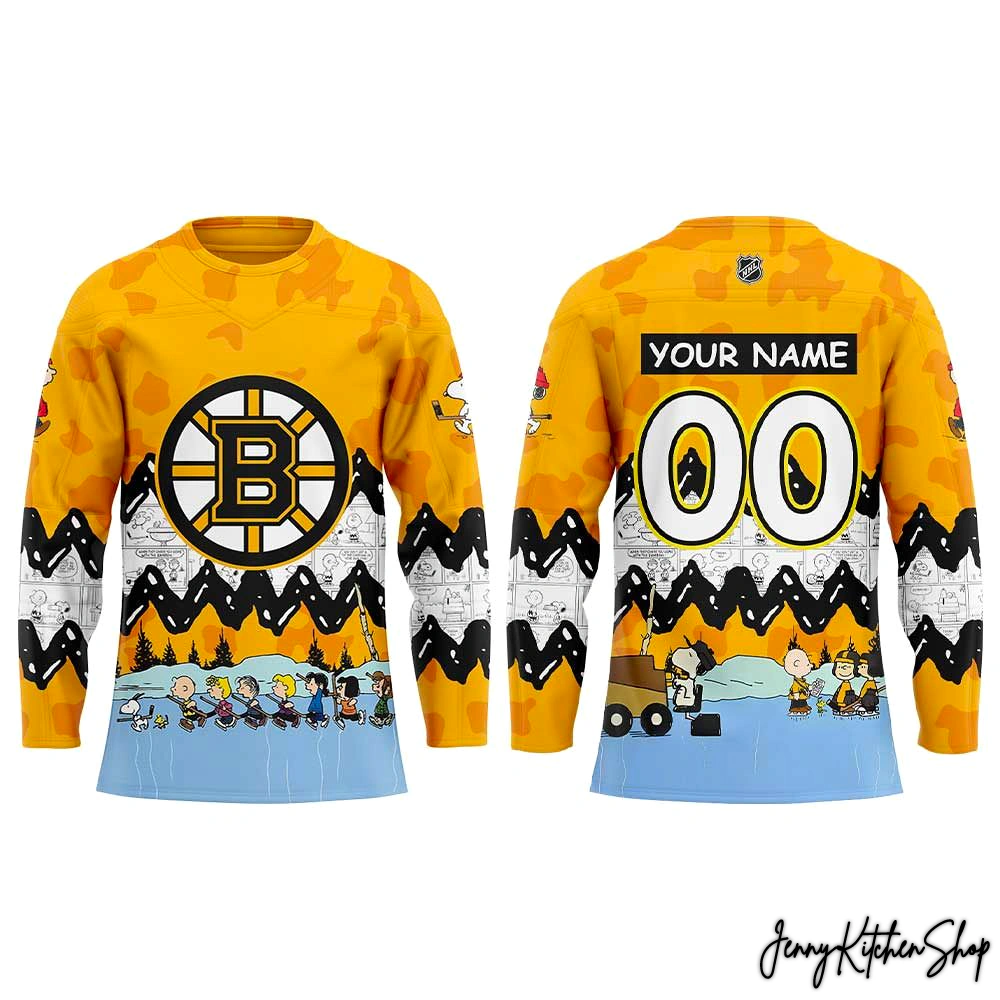 Boston Bruins Peanuts Night 2026 Hockey Jersey