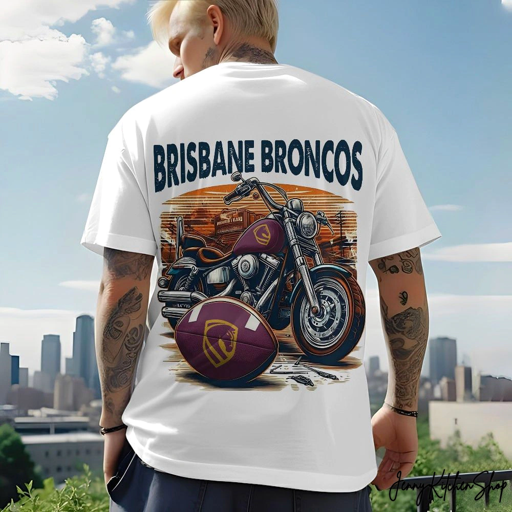 Brisbane Broncos Mix Motorcycle Cool Design Shirt