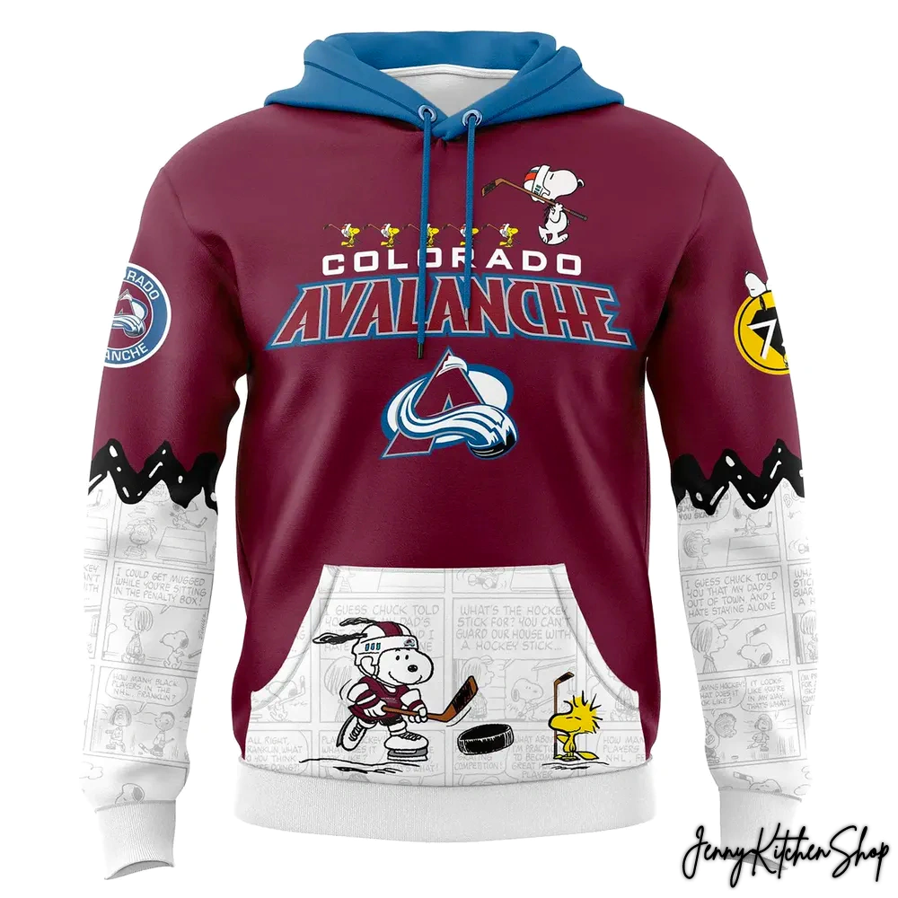 Colorado Avalanche Peanuts Night Limited Hoodie