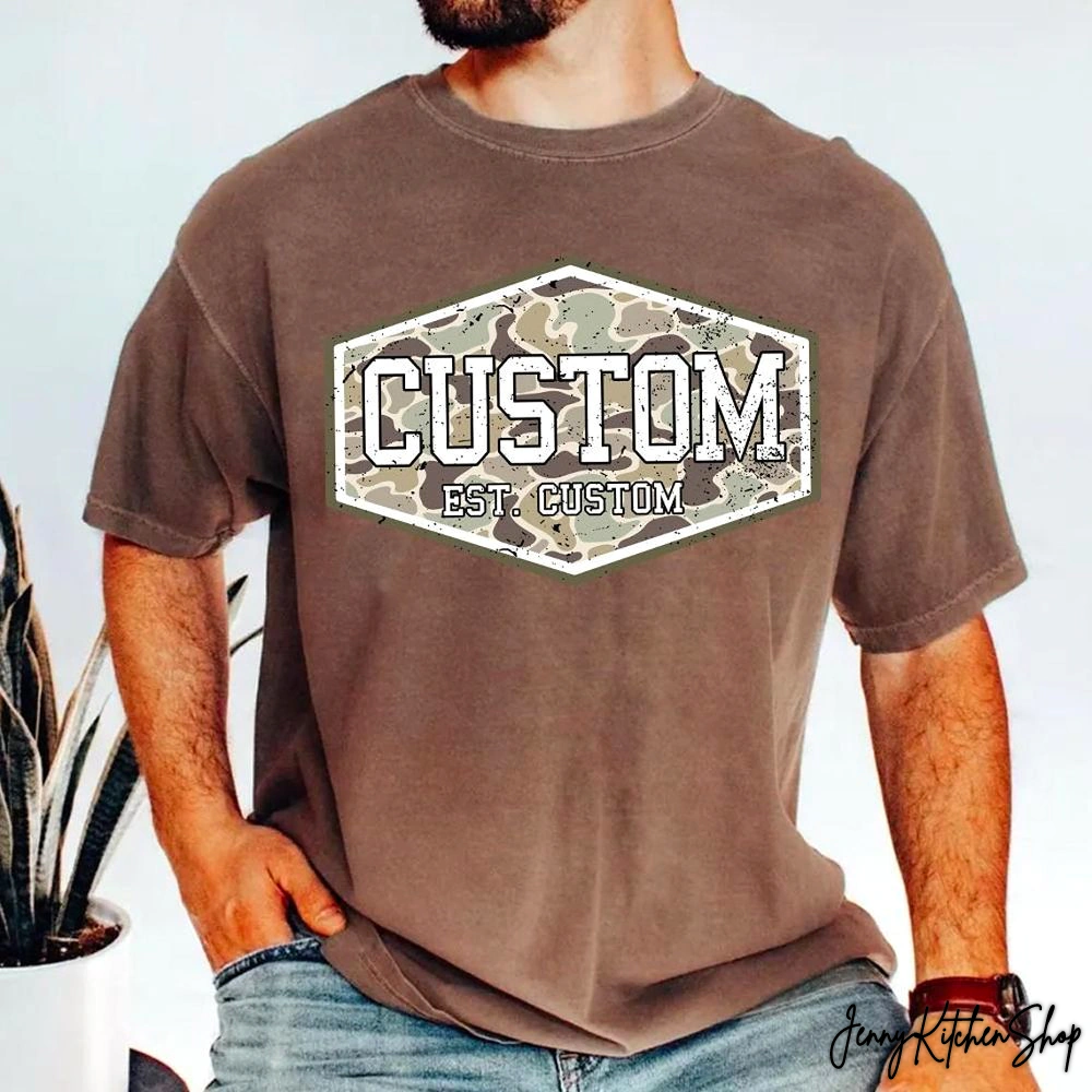 Custom Vintage Camo Dad Est Shirt