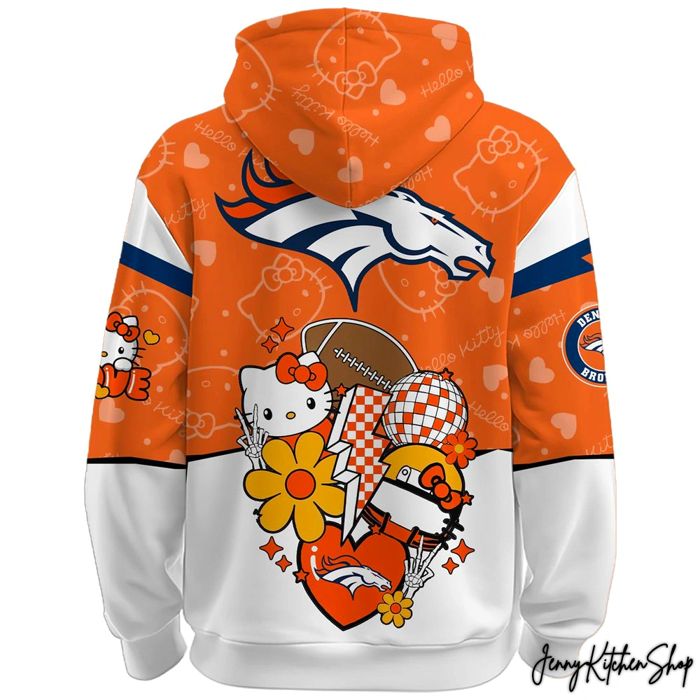 Denver Broncos Hello Kitty Limited Orange Hoodie