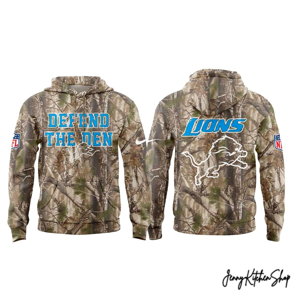 Detroit Lions Defend The Den New 2025-26 Camo Hoodie