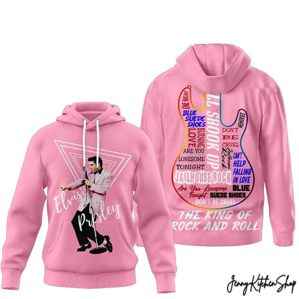 Elvis Presley The King Of Rock And Roll All Shook Up Pink Shirt